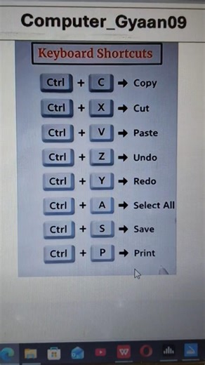 Keyboard Shortcuts 💥💯🔥#english#basicknowledge#keyboards #computer #hindi #music #computerscience