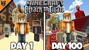 100 Days - Attack On Titan in Minecraft Today, something frightening has happened! Our village has been marked by a giant, and is going to be destroyed in 100 days! There's no question, we have to spend these 100 days training ninjutsu to save our village! #minecraft #minecraftmemes #minecraftbuilds #minecraftchallenge #gaming | Maizen