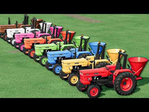 Work with Colors - LIME WORK with Mini FIAT SUPER Tractors - Farming Simulator 22