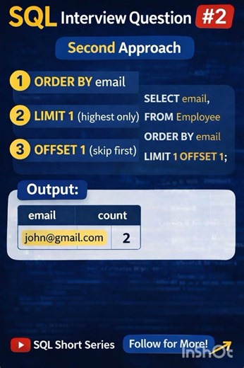 SQL Interview Question | Find Duplicate Records in SQL (3 Easy Methods) #shorts