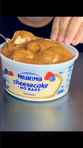 Philadelphia No-Bake Cheesecake Filling ASMR Lotus Biscuit & Cream Crunch #cheesecake