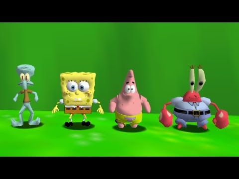 SpongeBob, Mr. Krabs, Patrick and Squidward in Super Mario 64 - Full Game 100% Walkthrough