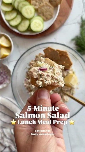 6 Ingredients. 5 Minutes. High-Protein Lunch 🔥 Salmon Salad #lunchideas #mealprep #easyrecipes