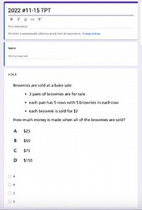 2022 NYS Grade 4 Math State Test Released Questions Google Forms