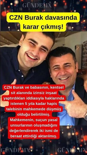 CZN Burak davasında karar çıkmış!