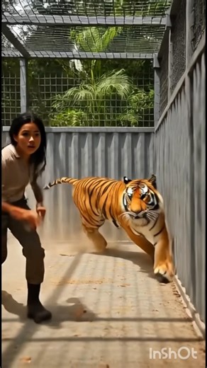 Bengal Tiger Chase in Cage 😱🔥
