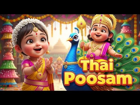 Thaipusam Murugan Song for Kids | Cute Baby Girl Voice | Tamil Kids Devotional Song 🦚🌼