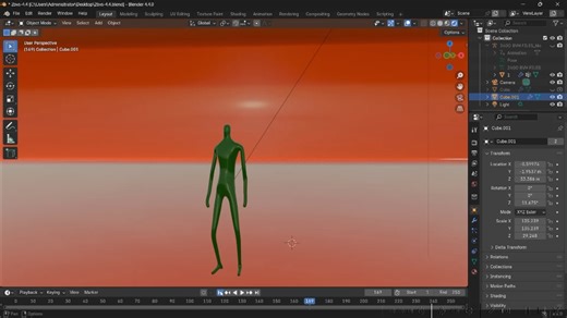 Blender导入bvh动作文件绑定测试