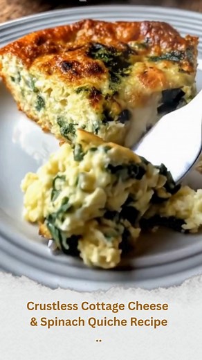 1.5K views | Crustless Cottage Cheese & Spinach Quiche This quiche...
