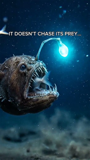 Anglerfish Uses Bioluminescent Trap to Ambush Prey in the Deep Ocean 🎣🌊