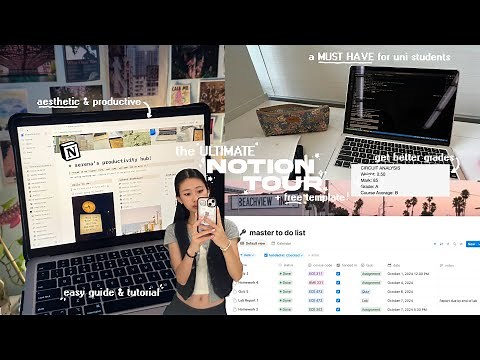 HOW TO *ACTUALLY* STAY ORGANIZED FOR UNI 🤍🖇️ Notion tour + template, aesthetic & productive guide