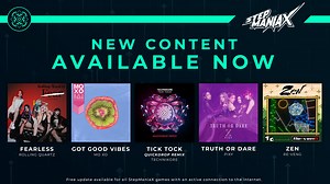 An extra day means extra content! New #StepManiaX songs are now available! Leap into songs from Rolling Quartz 롤링쿼츠, Position Music's MO XO, Technikore remixed by Quickdrop, PIXY , and Naoki Maeda's Re-venG! Out now! | StepManiaX