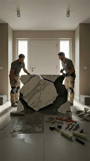 Insane 3D Cracked Marble Floor Transformation | Epoxy Illusion Reveal 😱