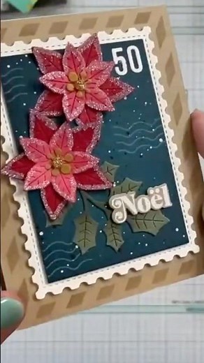 Poinsettia Holiday Stamp Card | Taylor VanBruggen