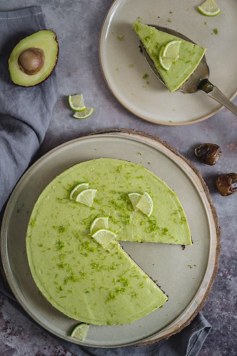 Healthy Avocado Lime Cheesecake - No-Bake, Vegan, Gluten-Free