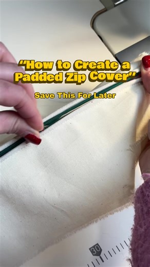My favourite way to upgrade a zip ✂️ Cord inside the fabric, placed over the zip, stitched cleanly down both sides for a bold, elevated finish. #sewingwithlove #learntosew #howto #sewingtechniques #sewingforbeginners