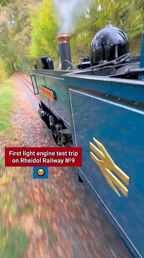 First sight of British Rail blue up Vale of Rheidol Railway in 40 years! I had the privilege of joining Ted & Tom, engineering crew at Vale of Rheidol Railway, on the footplate as we took No.9 up the line to Capel Bangor on a test light engine trip just after its successful steam test. Freshly outshopped in BR lined blue, this machine not only sang like a Swindon-built sewing machine but cut a stunning sight through the landscape. Blue, red and black looks *fantastic*. I never thought I’d zip al