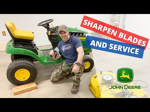 John Deere 100 series sharpen blades and grease fittings