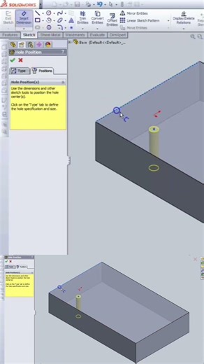 Solidworks Hole Wizard #3dmodel #mechanicaldesign #cad