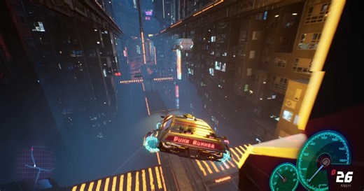 NFS-Inspired Cyberpunk Racing Game With Flying Cars