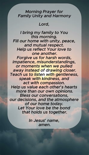 Morning Prayer for Family Unity and Harmony