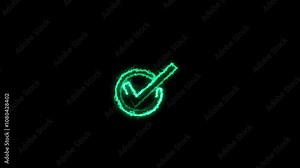 checkmark animation and double check icon. Yes tick. Correct check mark symbol.