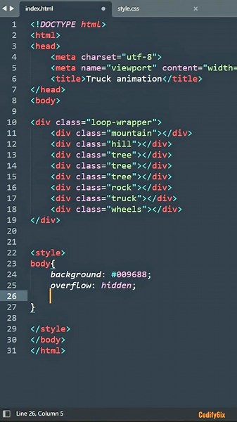 Truck animation | HTML & CSS