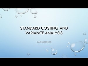 Standard costing and variance analysis 7: Sales variances