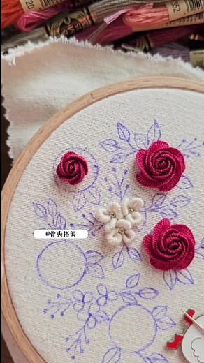Beautiful Hand Embroidery with Rose Petals