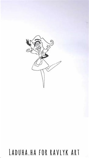 🧹😈 Niffty from Hazbin Hotel 🖼️ Bright Cartoon Tutorial ▶️🖍️ #shorts #drawing #RavlykArt