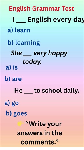 Basic English Grammar Quiz