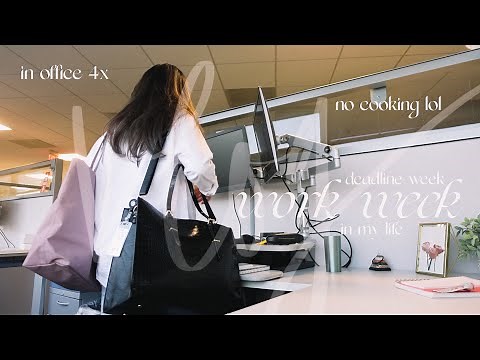 WORK WEEK VLOG: deadline week in corporate, in office every day + 4 easy office outfits, no cooking