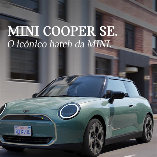 Bem-vindo ao futuro da mobilidade com o MINI Cooper SE, o icônico hatch 100% elétrico da MINI, perfeito para a rotina na cidade. Com ele, cada trajeto se transforma em uma experiência urbana cheia de estilo, energia e emoção. | MINI