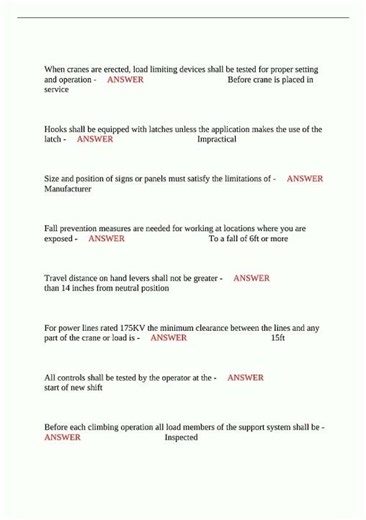 NCCCO tower crane Latest Update Questions and 100 Correct Verified Answers Grade A70 new video
