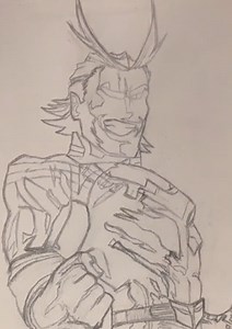 All Might Sketch – Step 1 | My Hero Academia Drawing Tutorial