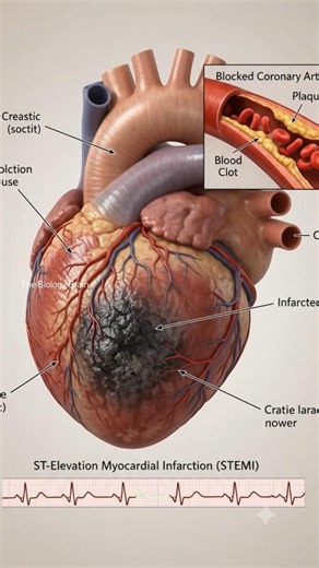 How a Heart Attack Happens | Blocked Artery Animation #heartattack #cardiology #shorts