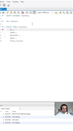 ¡CÓMO CREAR TU TABLA EN MySQL PARA PRINCIPIANTES! #analisisdedatos #programming #basededatos #crear #DataScience #database #mysql #DataAnalytics #curso #AnalisisDeDatos #Shorts #Python #PythonEnEspañol #LearnOnYouTube #MachineLearning #PyData #CienciaDeDatos #TechShorts #SQL #SQLQueries #BasesDeDatos #MySQL #PostgreSQL #MongoDB #NoSQL #Programming #CodingTips #Programacion #BigData #DataEngineering #AI #DeepLearning #Database #RDBMS