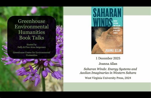 Greenhouse book talk: Joanna Allan, Saharan Winds