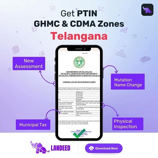 Apply PTIN New Assessment or Mutation | GHMC & CDMA | Telangana | Property Tax Identification Number