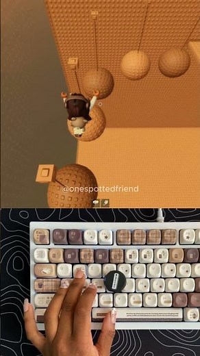 my new cute coffee themed keyboard ☕🤍 #roblox #keyboard #asmr