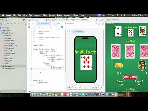 Inbetween an AI card game for IOS built using XCode 16, and SwiftUI