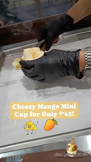 Start your Monday with something soft, creamy, and comforting. Our Cheezy Mango Roll Mini Cup — ₱45 is made with mango, creamy cheese, and ice cream rolled fresh in every cup. Small size, but big on flavor. Perfect pang-good mood matapos ang ma-stress na week. 💛🍨✨ 🕙 Open today from 10AM–9PM 📍 #1 Avenue St., TS Cruz Subd., Almanza Dos, Las Piñas City #fypシ゚viralシfypシ゚ #creamydelightrolls #mango #trendingnow #mangolove #icecream | Creamy Delight Rolls