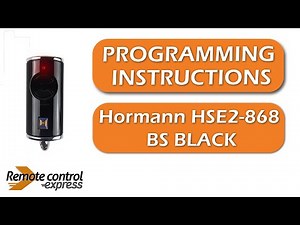 Programming my remote hormann HSE2-868 BS BLACK