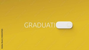 Graduation loop animation. Graduation hats thrown in the air. On an off button animation. Stock Video