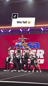 OMG 😅 this had us for a moment there. #USASuperNationals #Cheer #AllStarCheer #Pyramid #OhNo