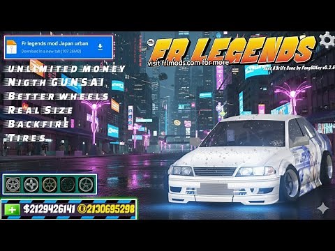 FR LEGENDS v0.3.7 MOD APK | Unlimited Money + Coins | Gunsai NIGHT | Real Size | Wheels Gameplay