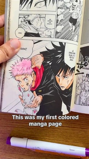 Colored Jujutsu Kaisen manga 👀🔥 ART EVOLUTION #art #shorts #manga #jujutsukaisen #copic