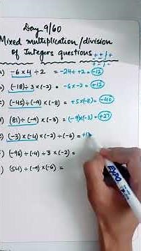 Day 9/60 | Multiplying and dividing Integers using rules |GED Math #integersclass6 #gedmaths