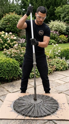 I turned This old Mop into A Unique Garden Bird Bath 😱 #upcycling #trending #shorts