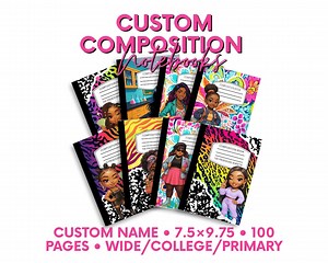 Personalized Composition Notebook: Custom Name & Cover Art - Etsy